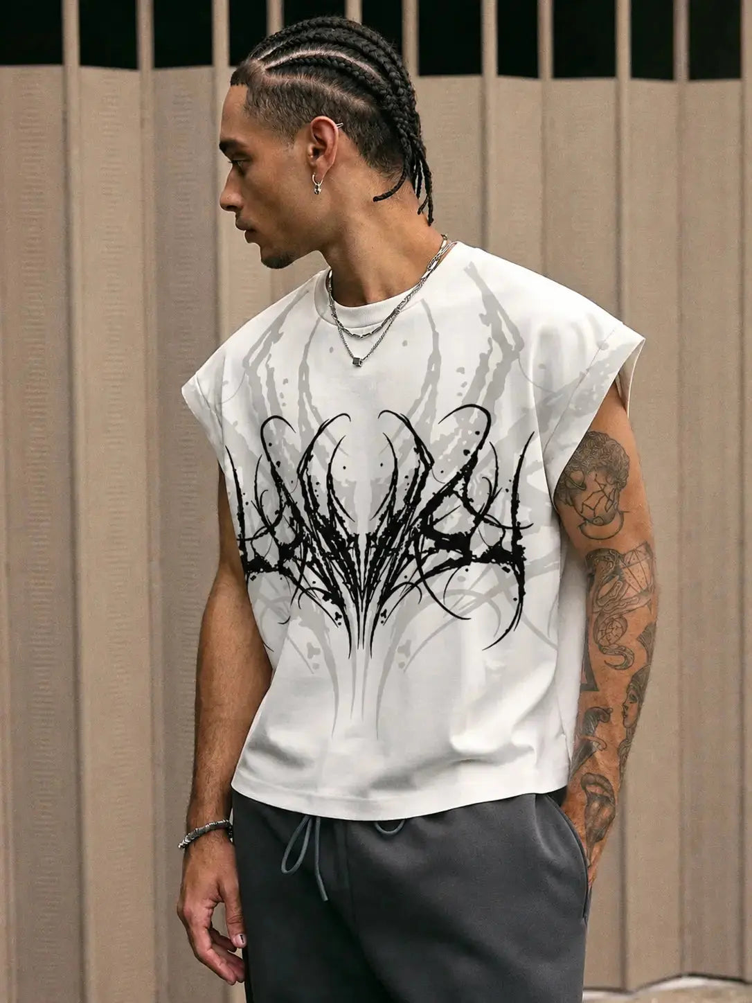 Boxy Fit Vest – Shadow Nexus Unisex Streetwear Vest Olven